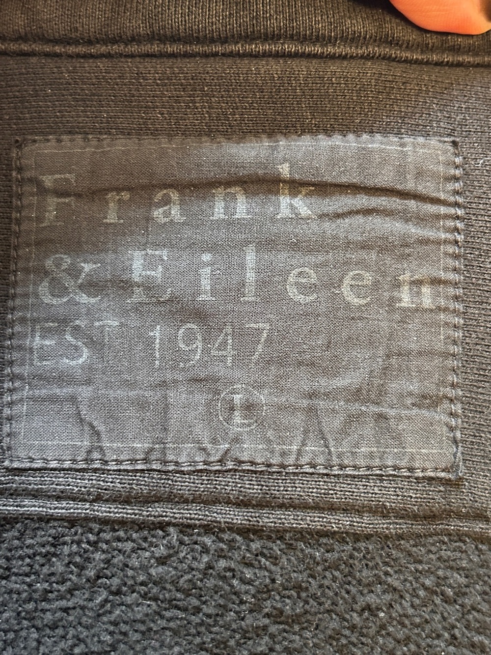 Frank & Eileen Triple Fleece Relaxed Button Up Shirt Raw Edge Black Size Large - Picture 11 of 13